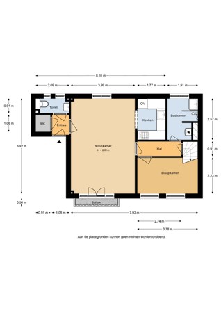 Floorplan - Zaanstraat 55, 1013 RW Amsterdam